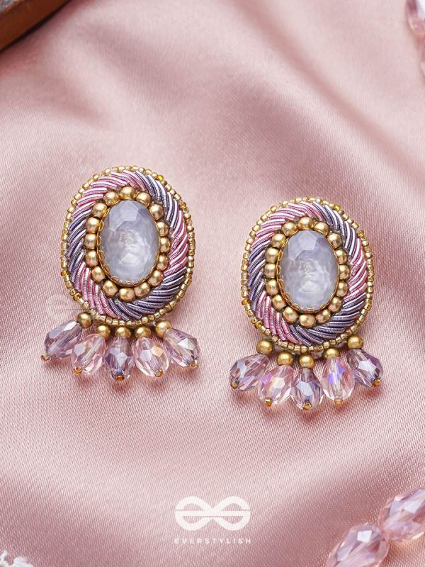 Arkasman- The Crystal Ball- Stones and Beads Embroidered Earrings 