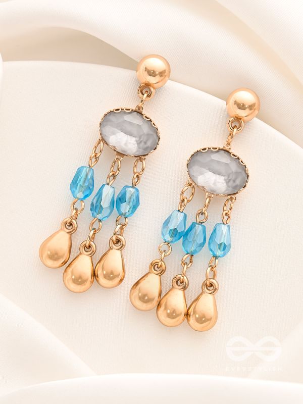 The Radiant Rains- Golden Embellished Earrings