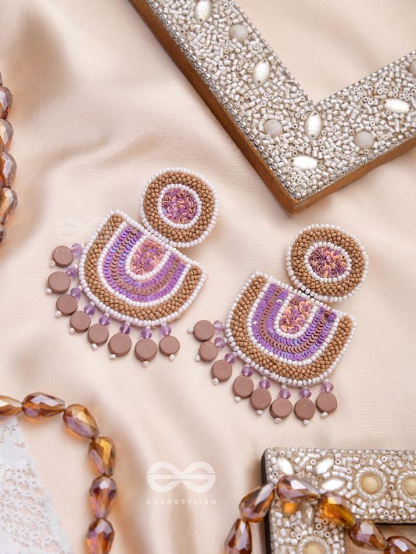 Aashyam- The Setting Sun- Beads and Sequins Embroidered Earrings