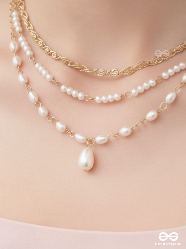  Drops of Sunlight- Golden Pearl Choker Necklace