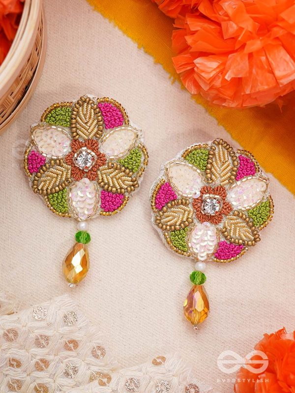 Vaarksha- The Colorful Forest- Resham, Sequins and Beads Embroidered Earrings