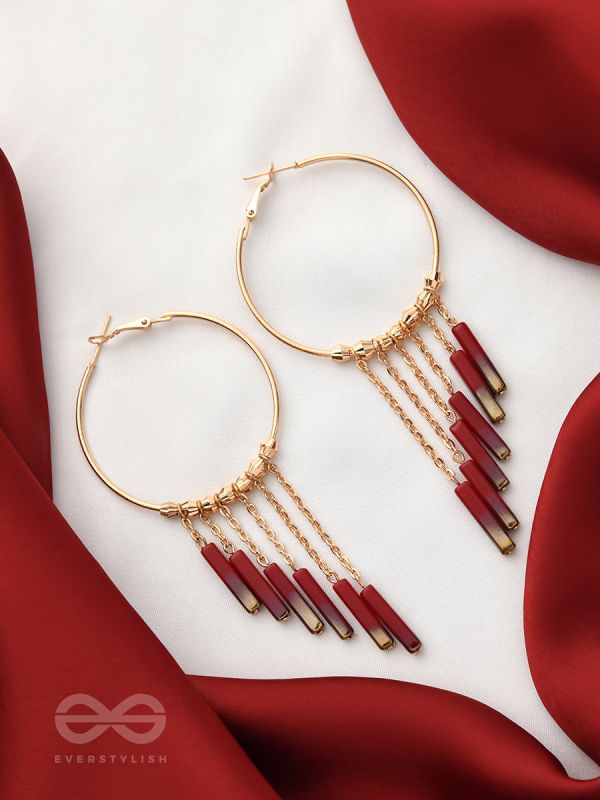 The Waxing Moon- Golden Embellished Earrings