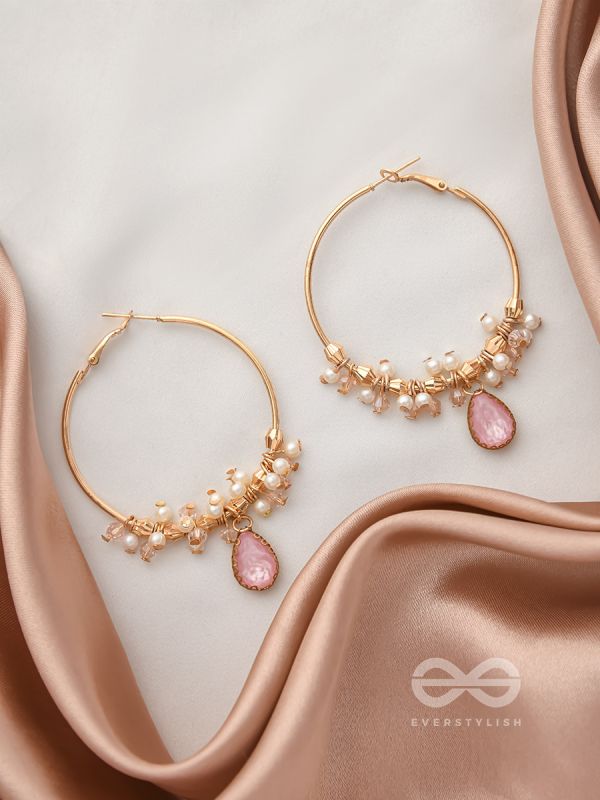 The Star Ruby- Golden Embellished Earrings