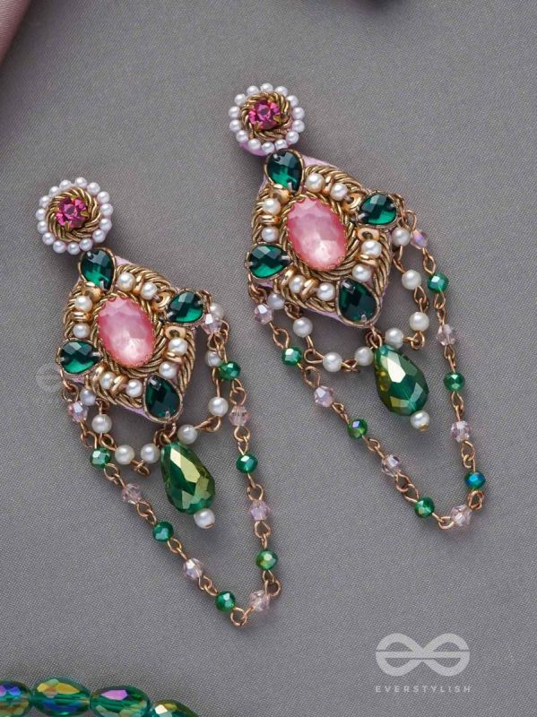 Samaalya- The Bejeweled Crown- Pearls and Stones Embroidered Earrings