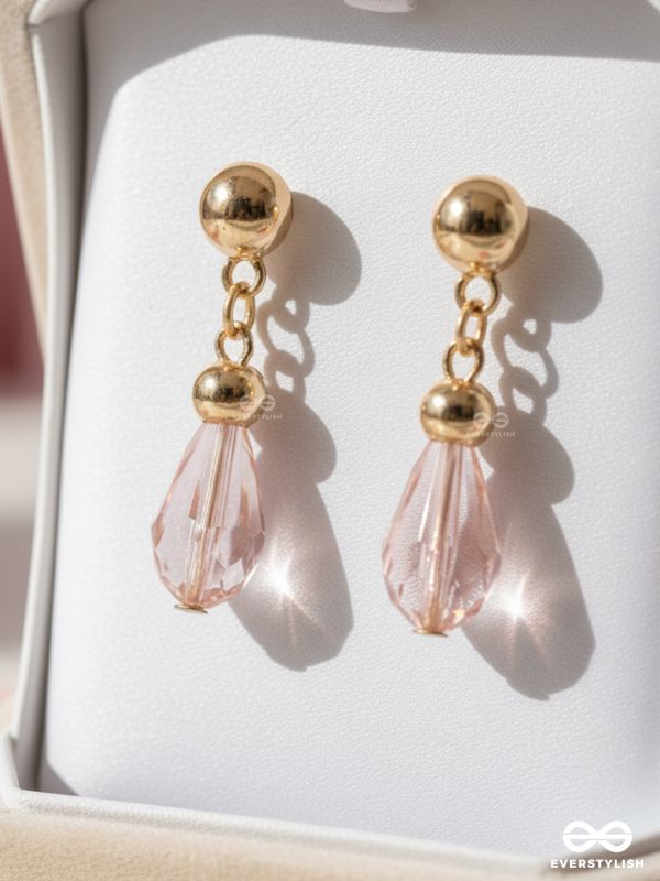 The Coral Dew- Golden Beads Earrings