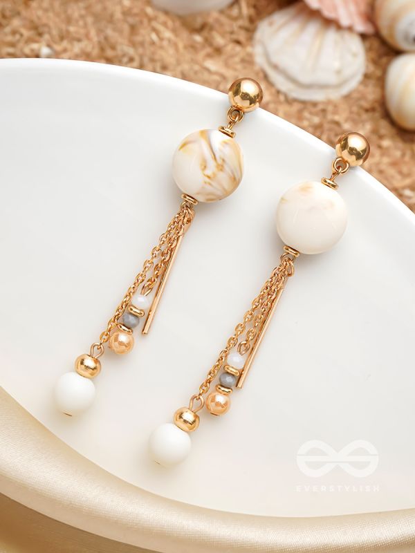 The Stellar Dawn- Golden Embellished Earrings