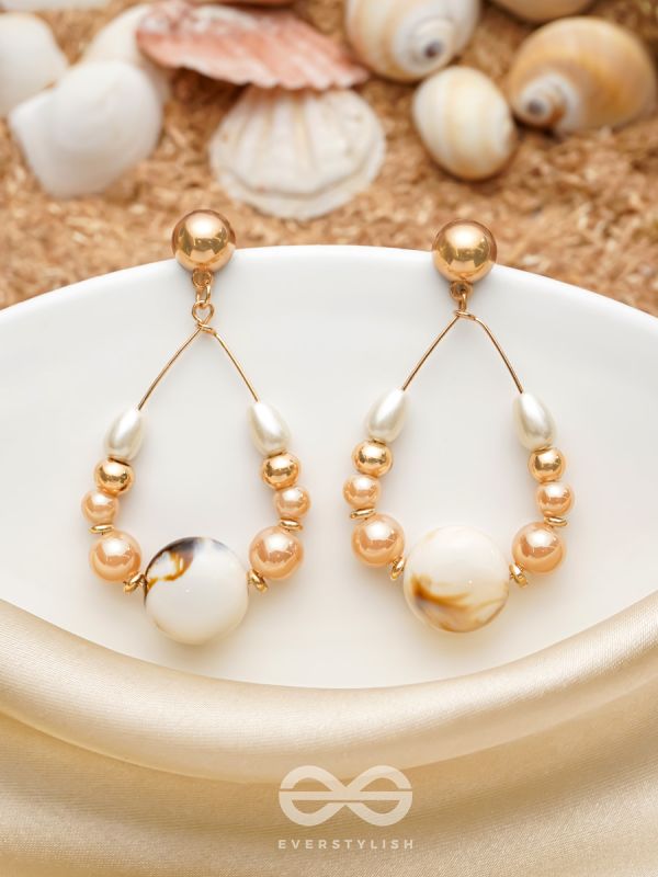 The 'Sea'nic Beauty - Golden Embellished Earrings