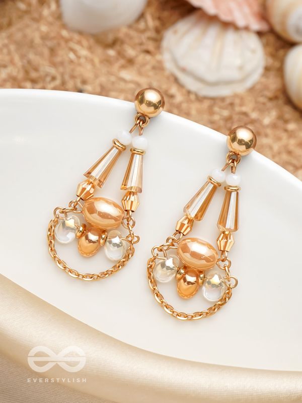 The Crystal Chandelier- Golden Embellished Earrings