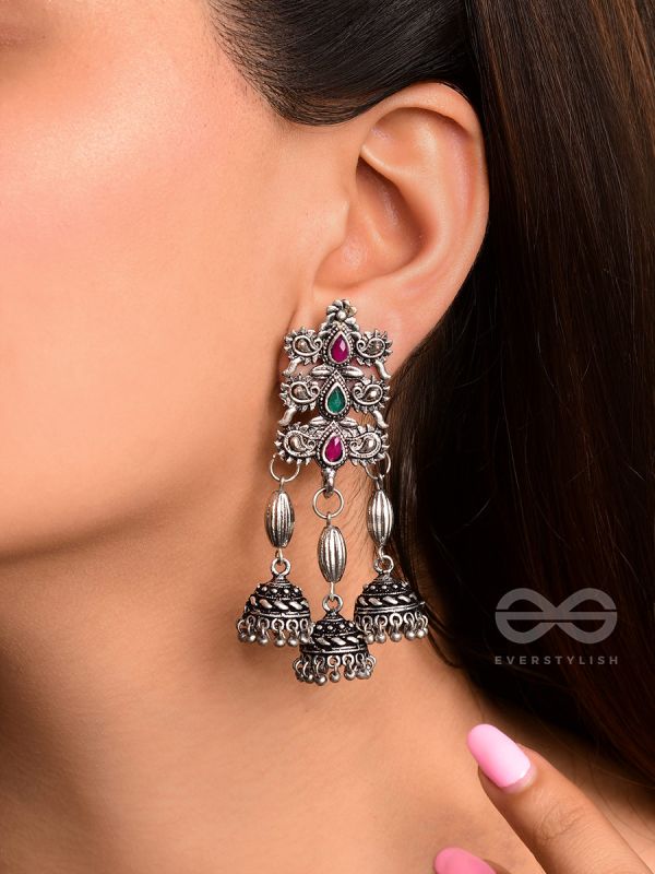 The Splendid Shrine- Oxidised Jhumka Earrings