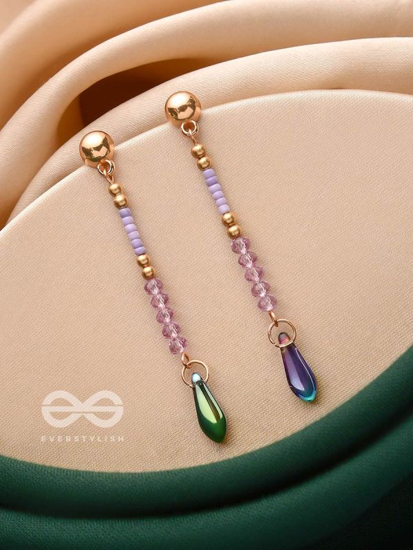 The Lavender Falls- Golden Embellished Earrings