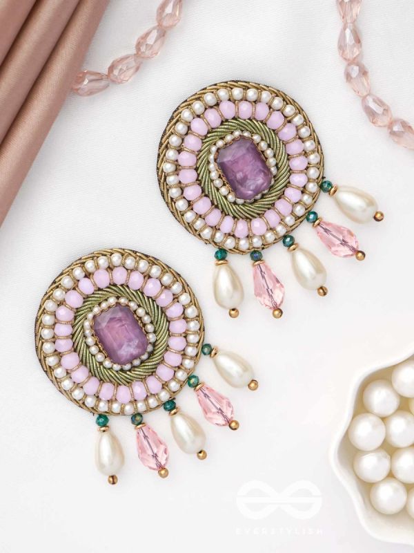 Uditi- The Rising Sun- Pearls & Stones Embroidered Earrings