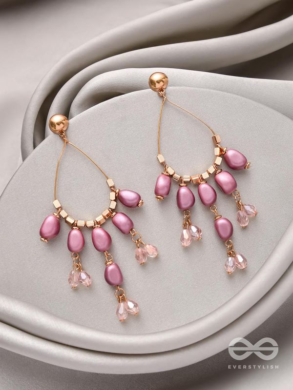 The Violet Mist- Golden Embellished Earrings