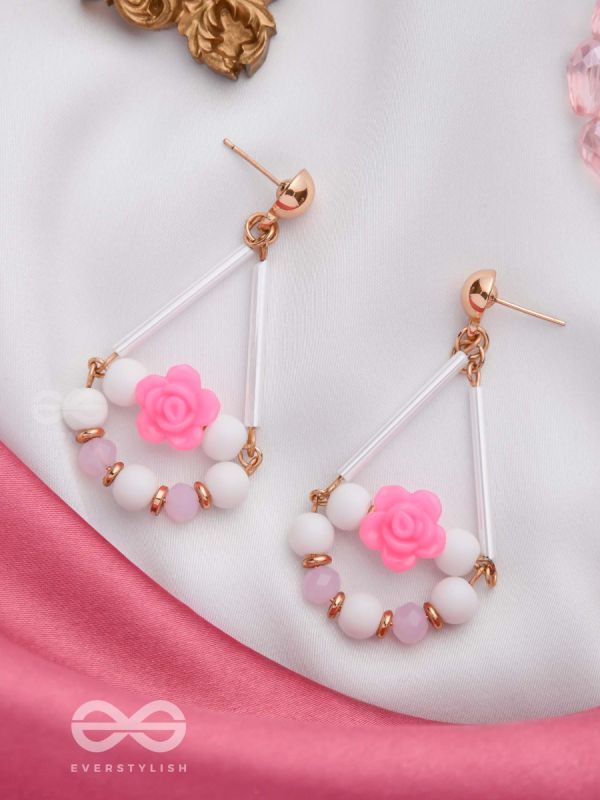 The Swingin' Roses- Golden Embellished Earrings