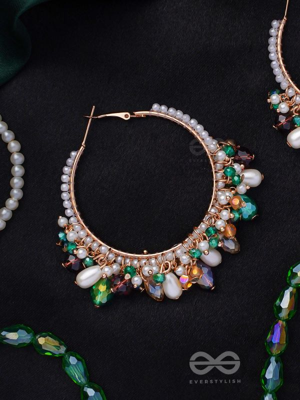 Sumami- Adorned with Jewels- Pearls & Glass Beads Embroidered Earrings