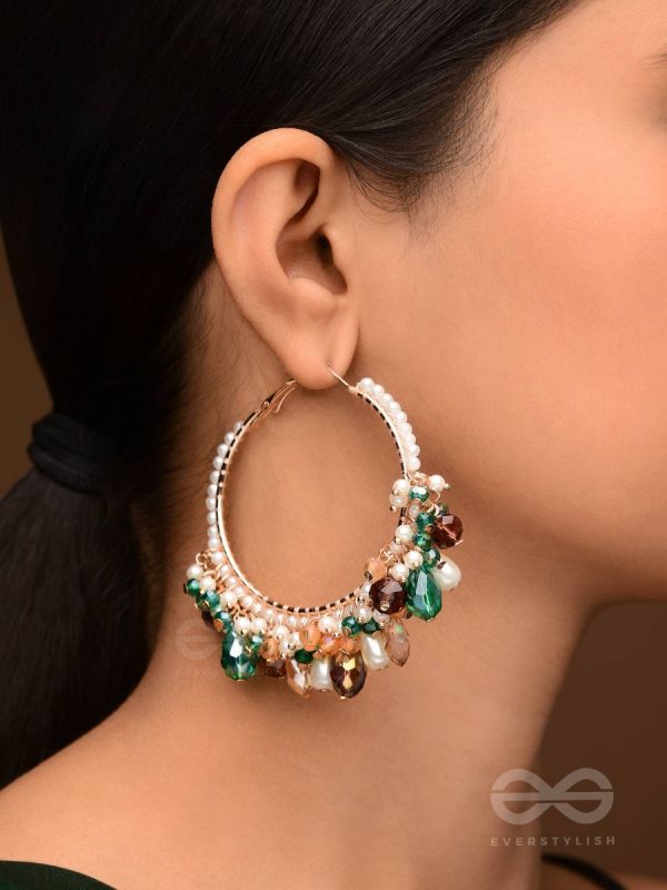 Sumami- Adorned with Jewels- Pearls & Glass Beads Embroidered Earrings