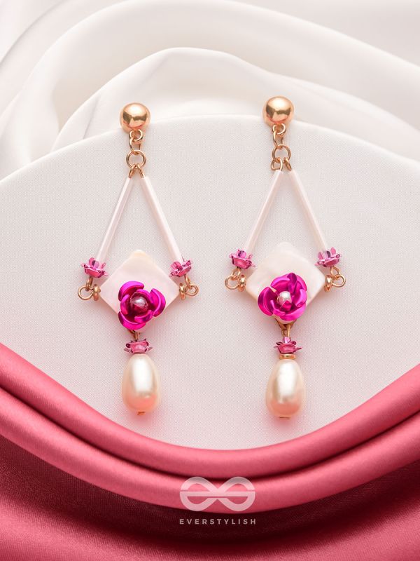 THE PETAL PRISM-  PEARL DROP EARRINGS 