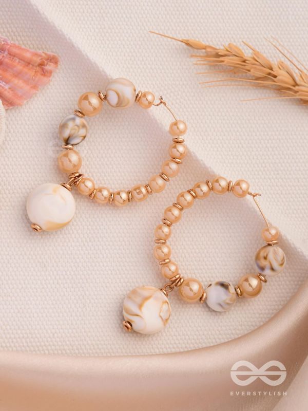 THE HEART-BEACH - GOLDEN EMBELLISED HOOPS