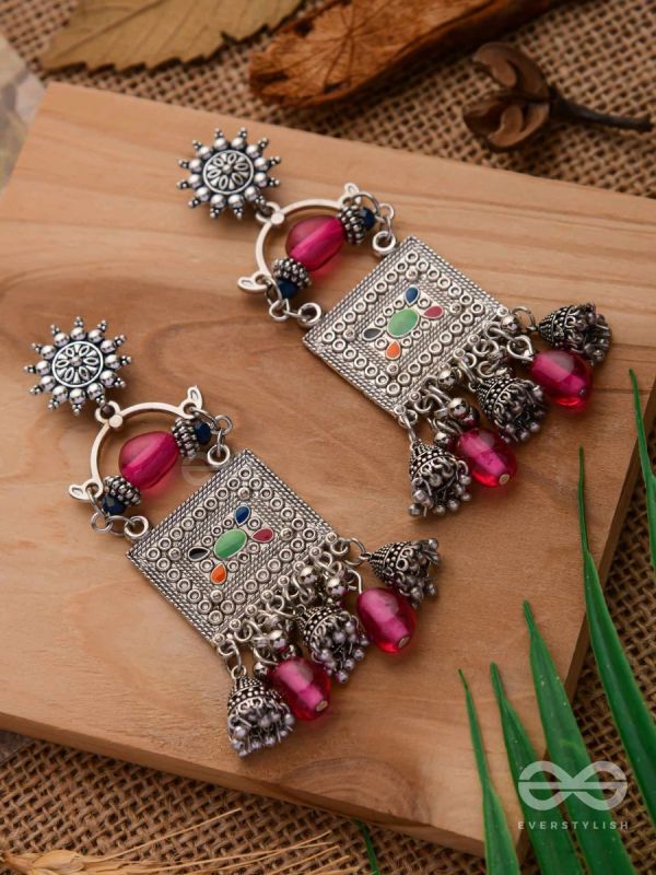 THE BOHO BERRIES - EMBELLISHED OXIDISED EARRINGS