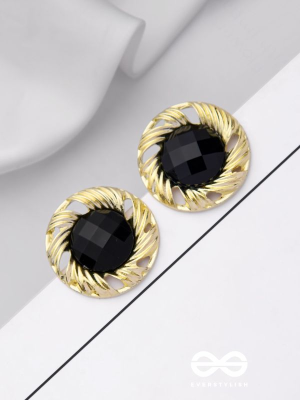 GLOW OF NIGHT - BLACK & GOLDEN STUDS