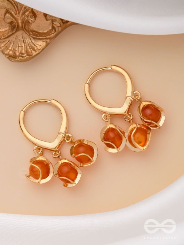 CHERRY TOMATO ZINGS - GOLDEN DROP EARRINGS