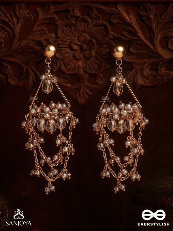 Abhrita - The Gleaming Layers - Golden Embellished Earrings