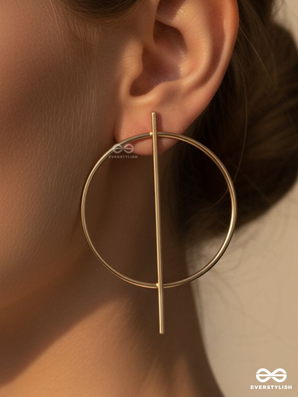 An Elegant Delight Golden Geometric Earrings