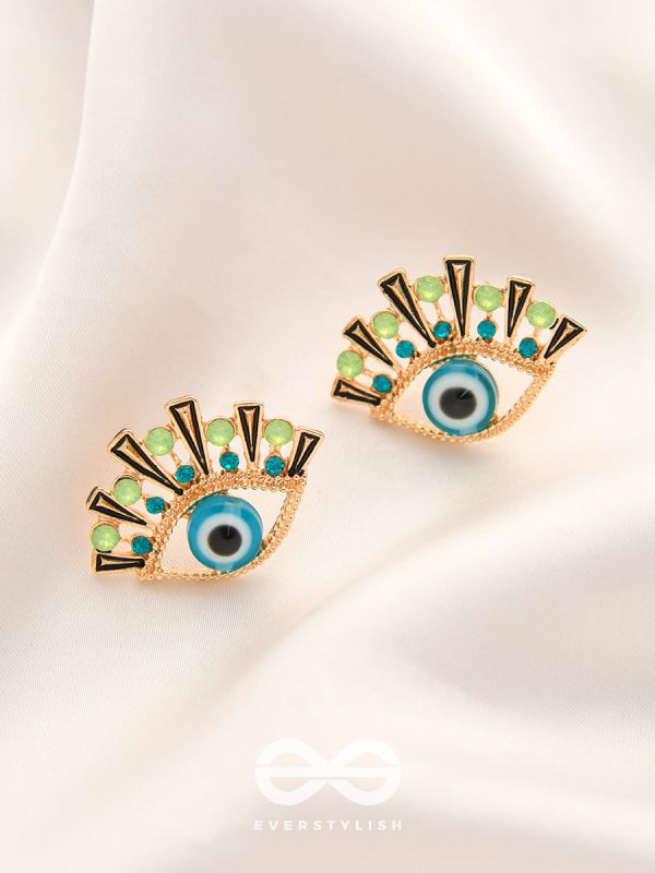 The Evil-Eye Protector Bedazzled Stud Earrings