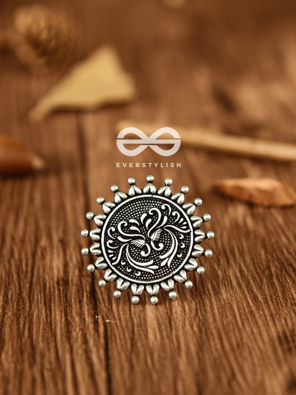 The Vintage Artistic Sun - Oxidised Boho Ring