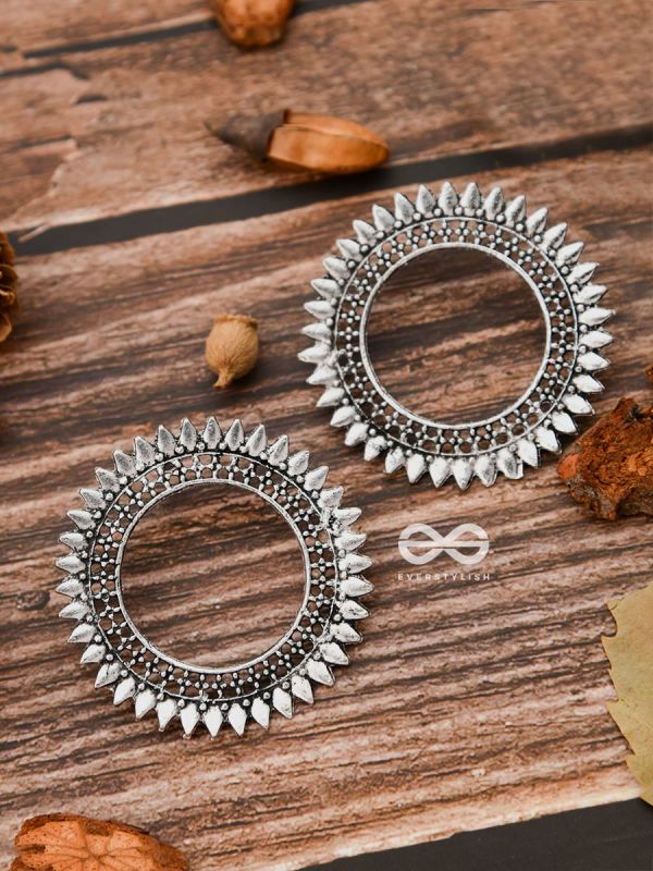 The Bohemian Sun - Oxidised Boho Earrings