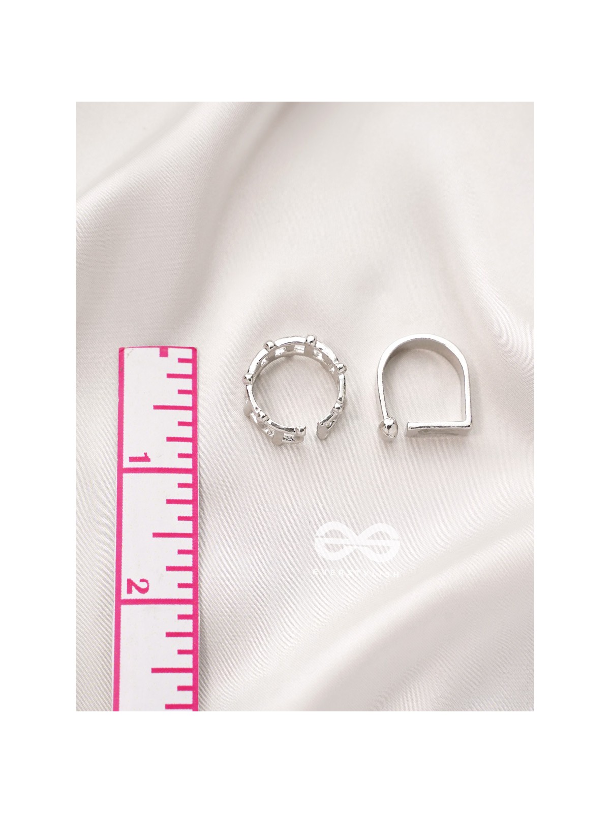 Twigs n Petal- Set of Two Silver Rings