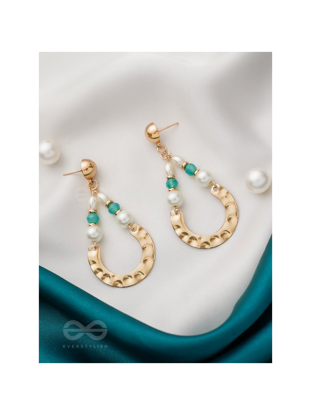 The Circle of Light - Golden Embellished Earrings