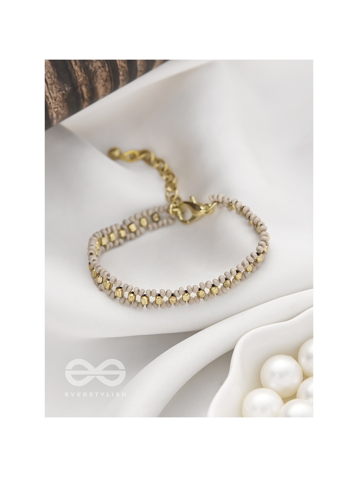 The Beaming Heavens- Golden Beaded Bracelet