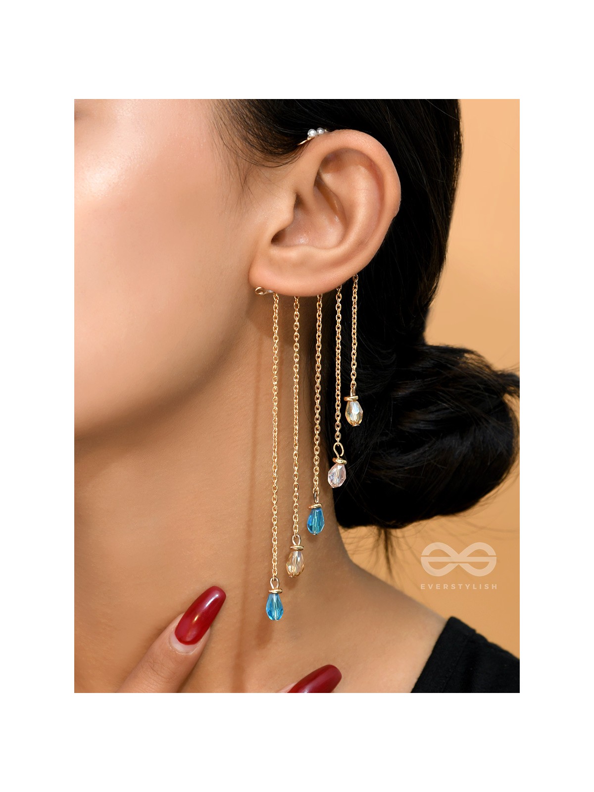 The Rain Trail- Golden Embellished Earcuff (One Ear)