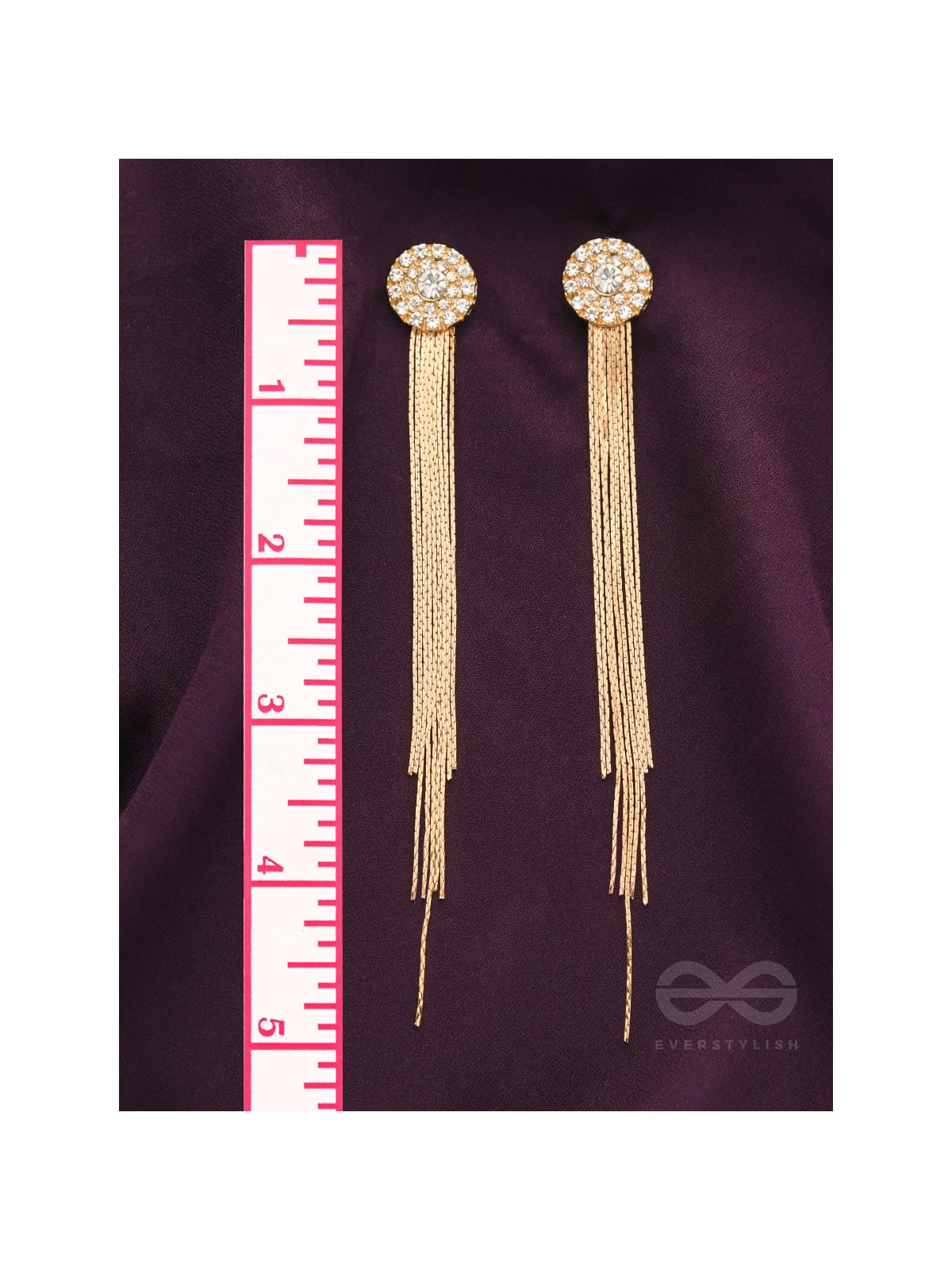 The Charm of a Perfectionist Stone studded danglers- Golden