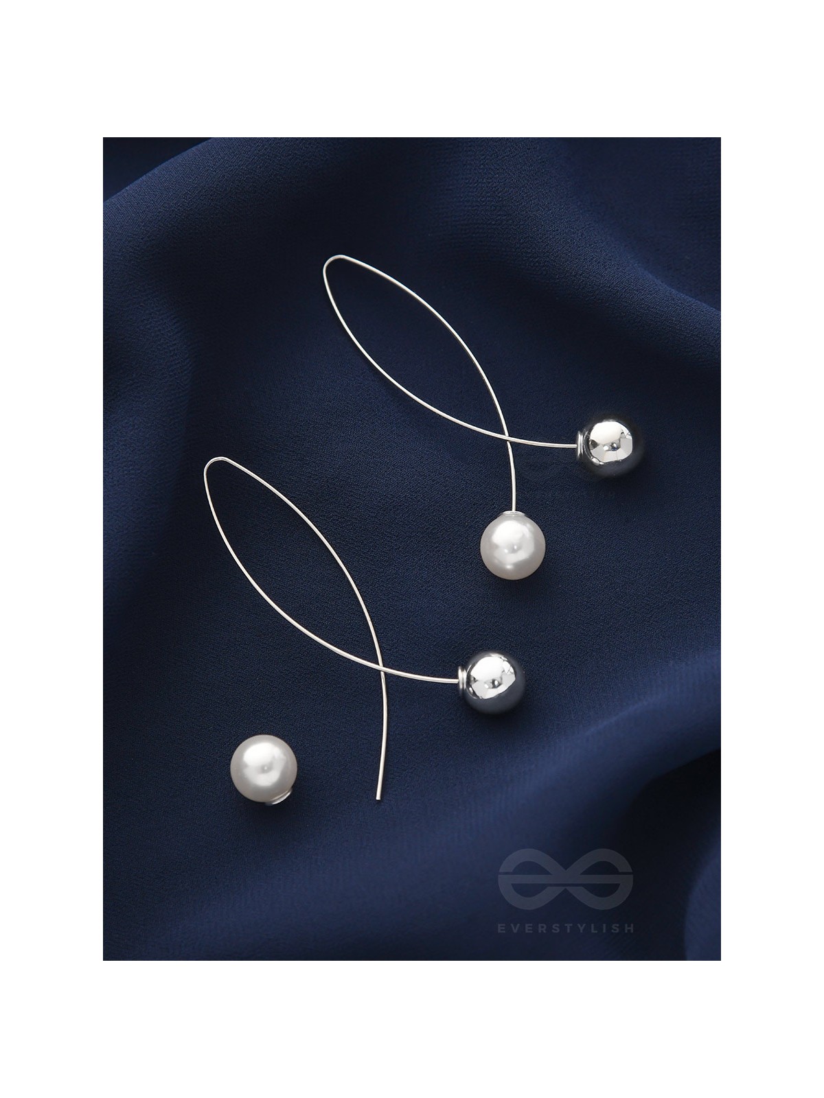 Elegant Fish Pearl Metal Dangler Earrings