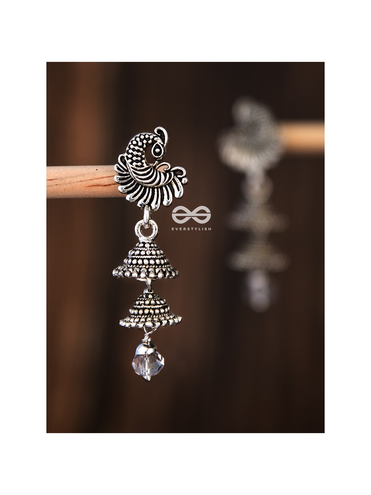 The Intricate Peacock Double Layered Jhumkis