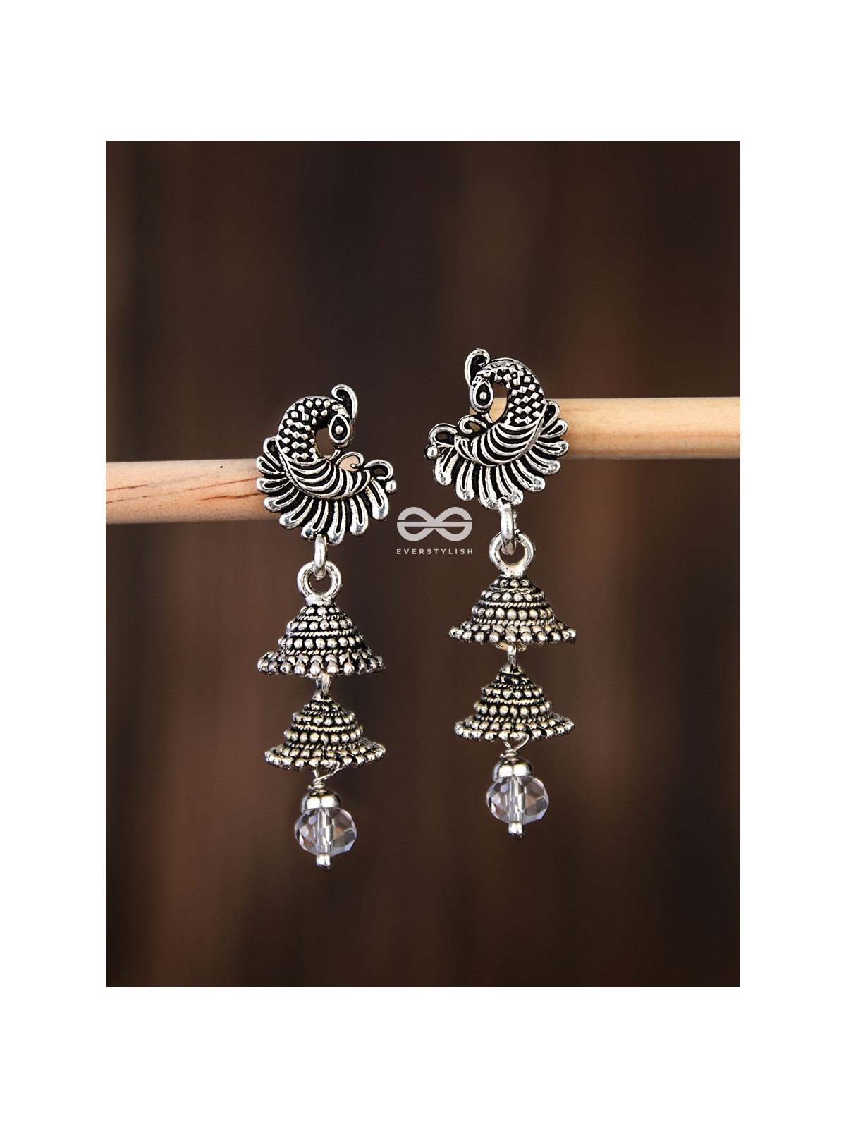The Intricate Peacock Double Layered Jhumkis