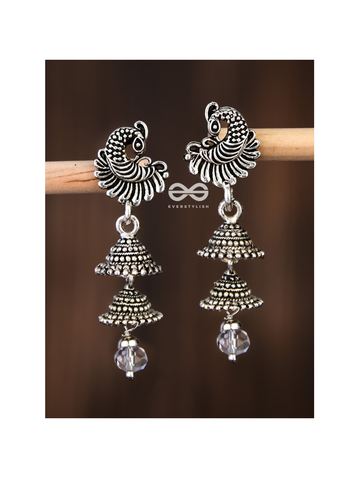 The Intricate Peacock Double Layered Jhumkis