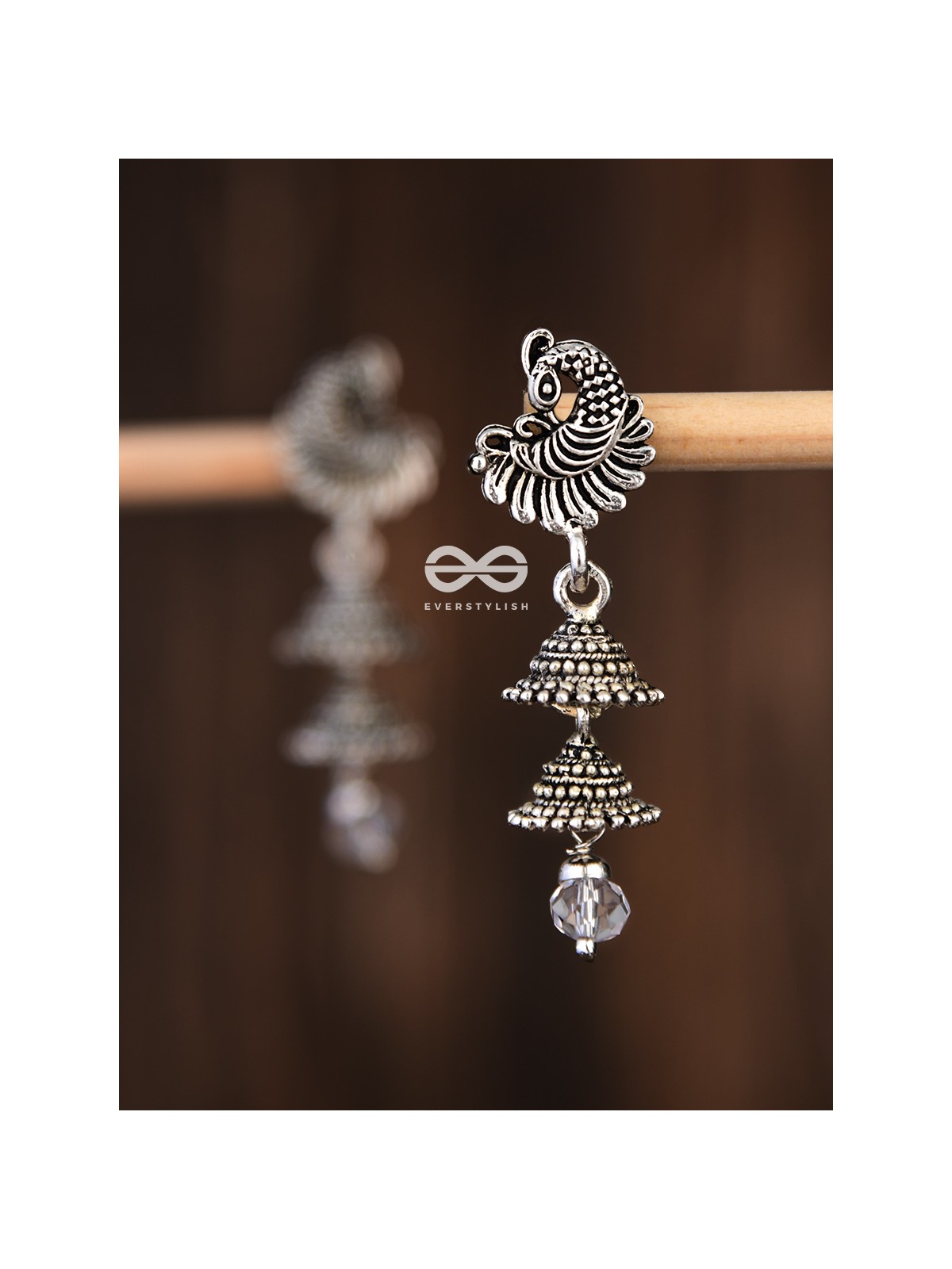 The Intricate Peacock Double Layered Jhumkis