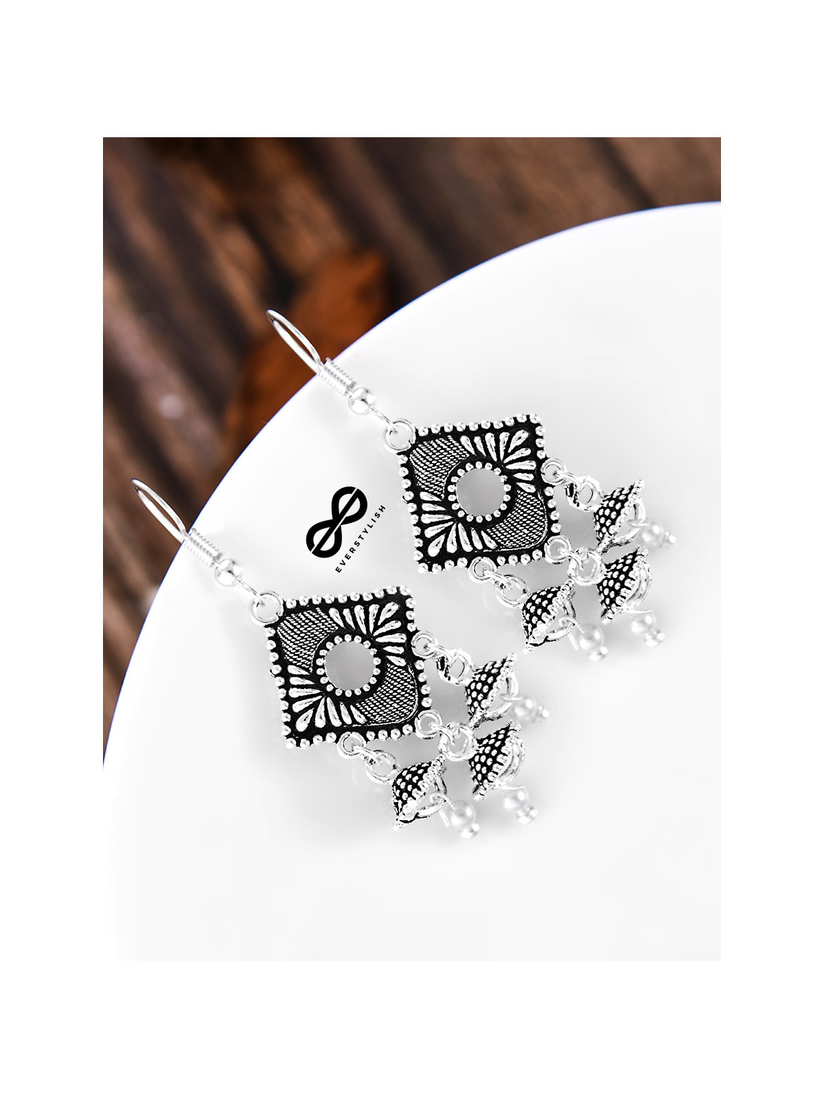 An intriguing Delight - Oxidised Boho Earrings