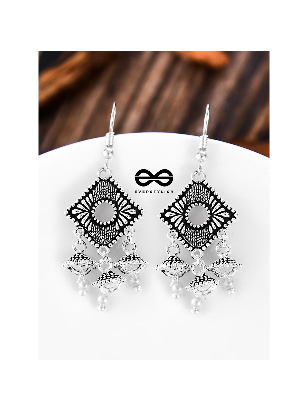 An intriguing Delight - Oxidised Boho Earrings