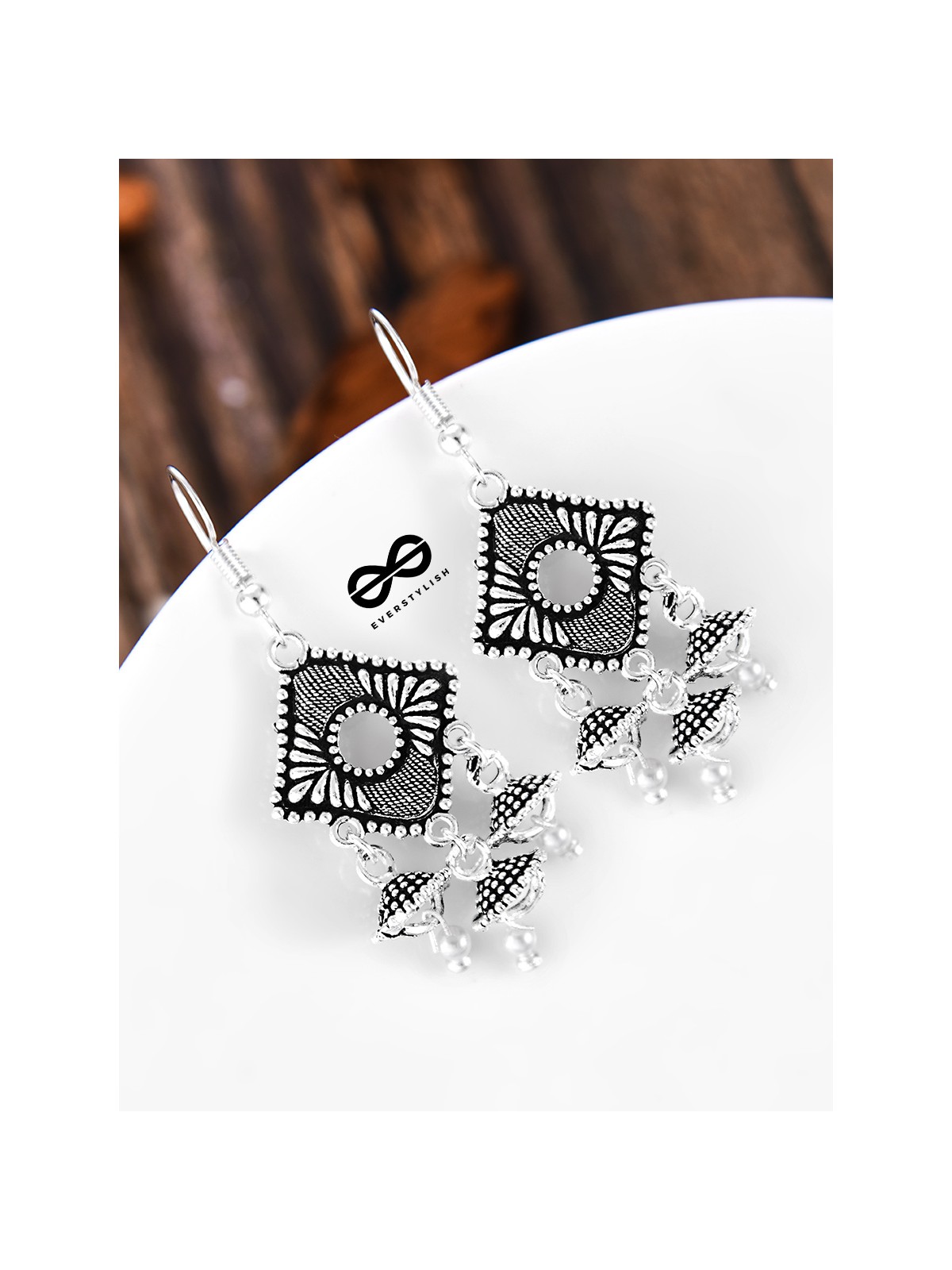 An intriguing Delight - Oxidised Boho Earrings