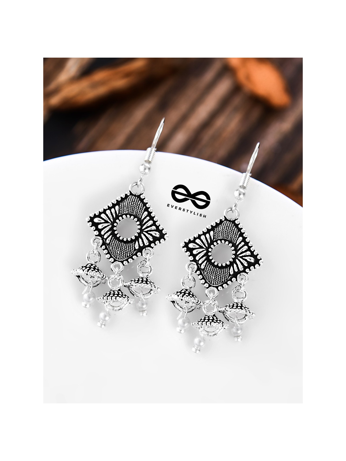 An intriguing Delight - Oxidised Boho Earrings