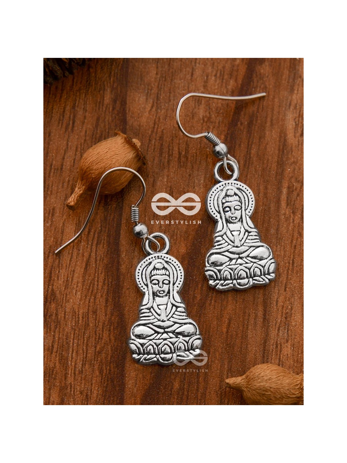 The Little Engraved Buddha - Tiny Trinket Earrings
