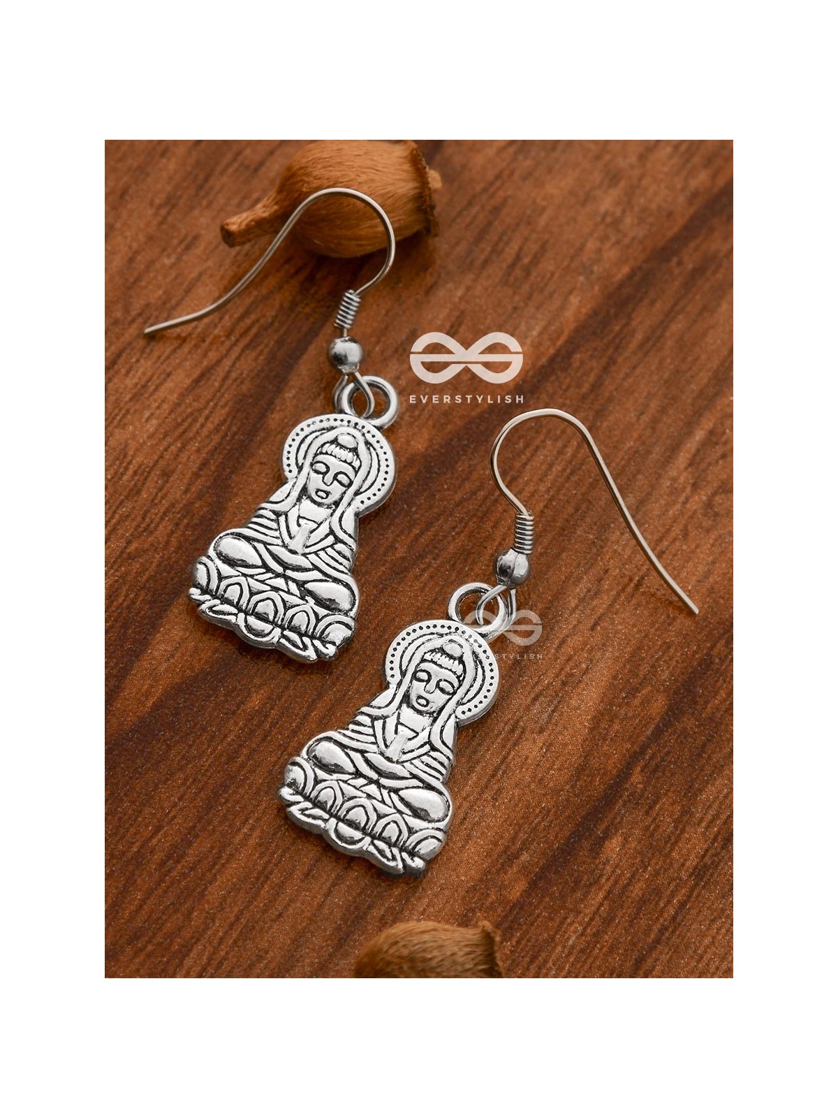 The Little Engraved Buddha - Tiny Trinket Earrings