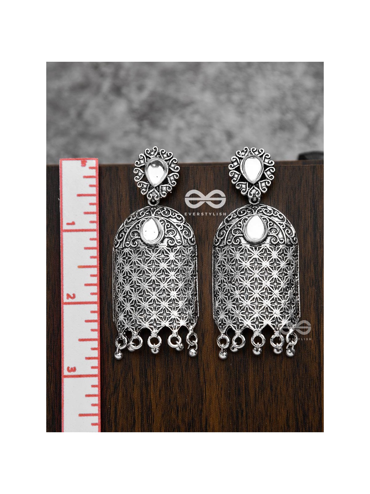 The Royal Delight - Oxidised Statement Earrings