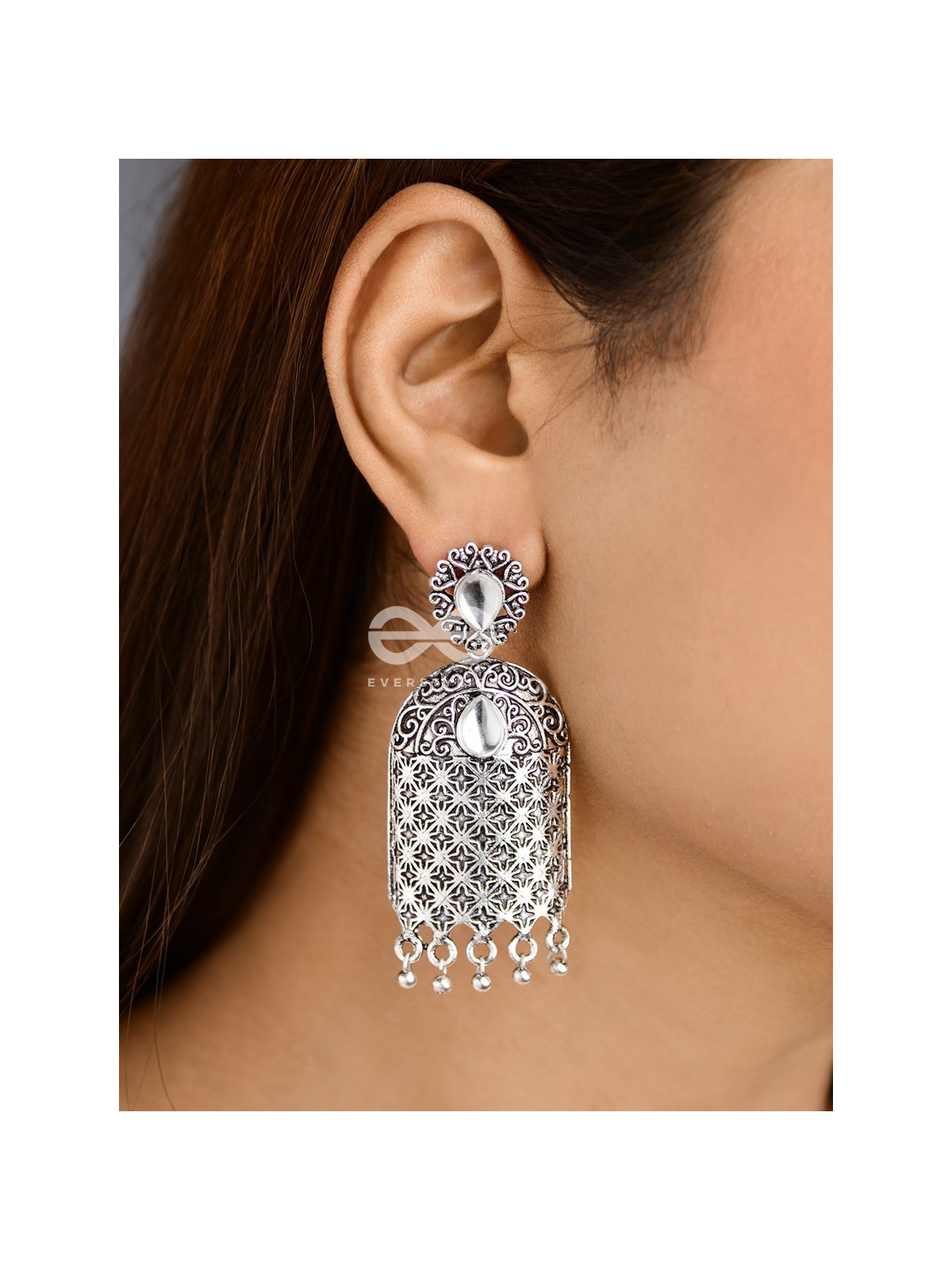 The Royal Delight - Oxidised Statement Earrings
