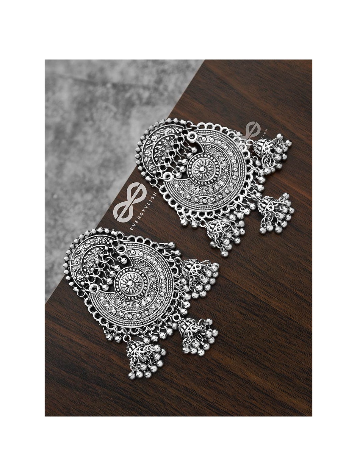 A Boho Dream - Oxidised Triple Jhumki Danglers