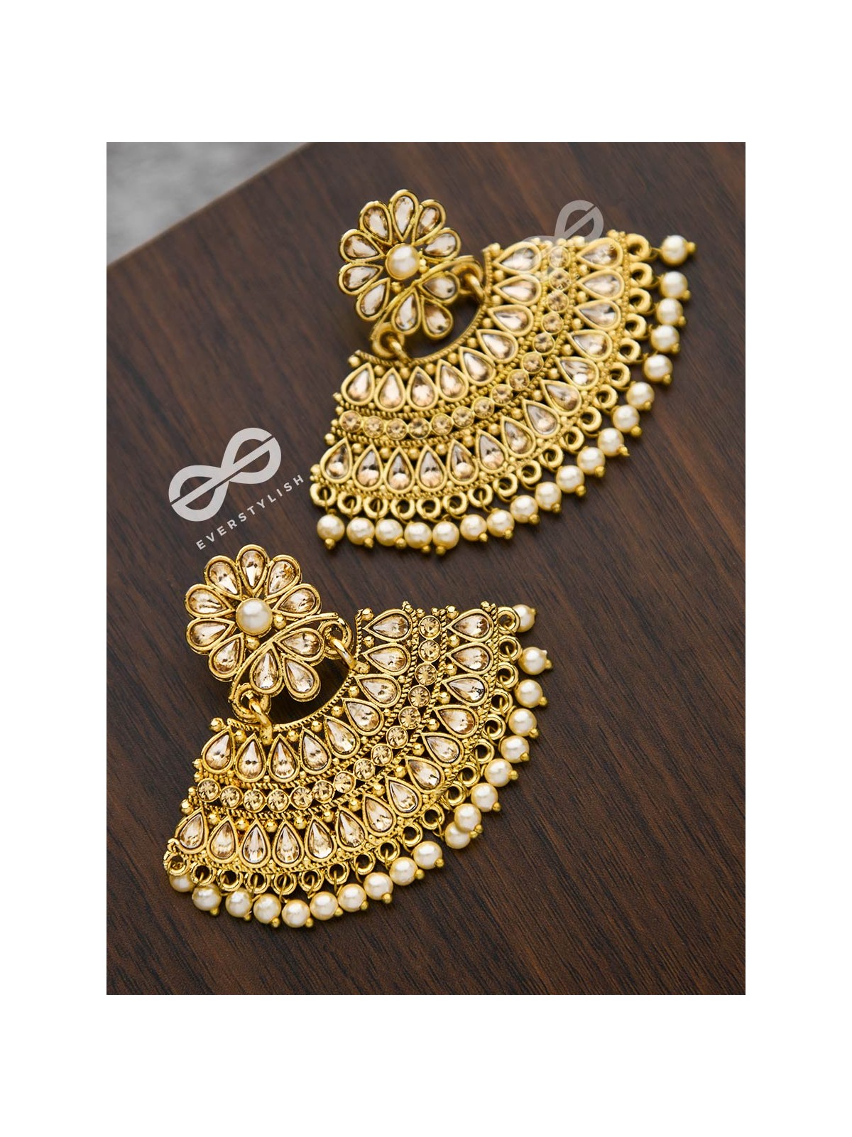 The Royal Shimmer - Golden Statement Earrings