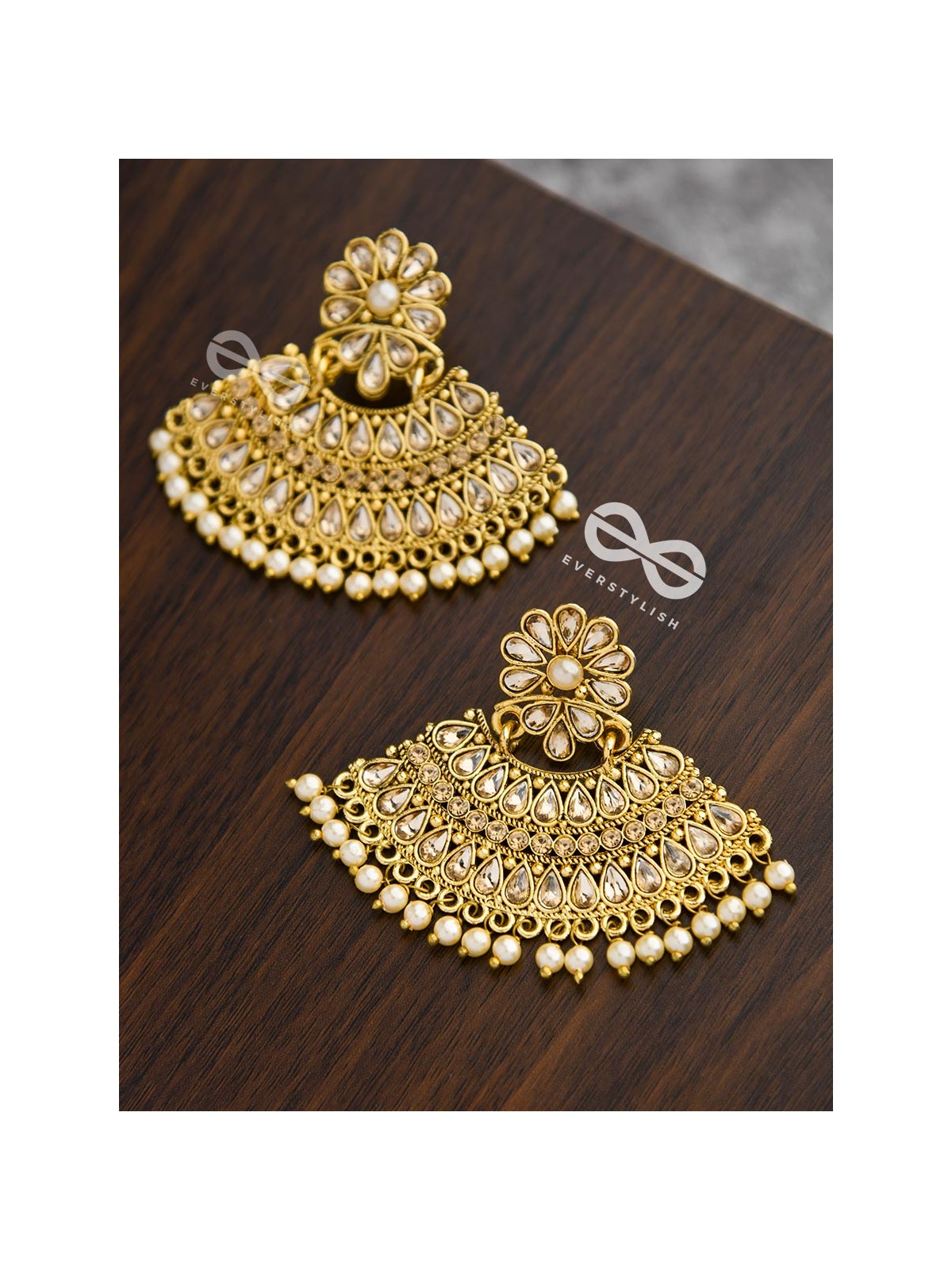 The Royal Shimmer - Golden Statement Earrings